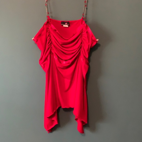 Red dressy tank top - Picture 1 of 1